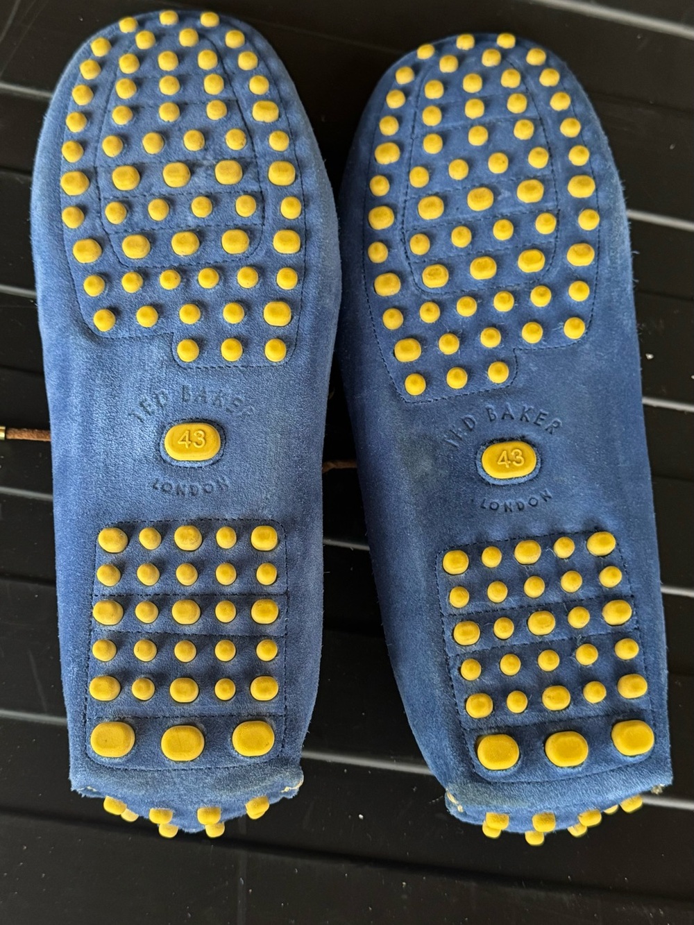 Ted Baker London Blue Suede Driving Loafers with Brown Laces - Picture 3 of 7